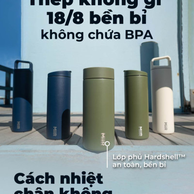 Bình giữ nhiệt MiiR 360 Traveler nắp ấn chống tràn uống từ 4 phía thương hiệu Mỹ nhập khẩu chính hãng