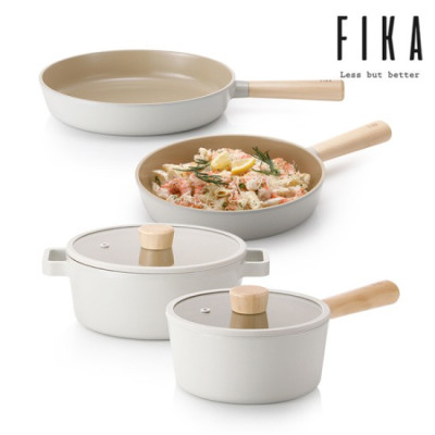 [Hàng chính hãng] Bộ 4 món Neoflam Fika Hàn Quốc: chảo chiên cạn 24& 28cm, nồi sâu 18, nông 22cm. Hàng có sẵn giao ngay.