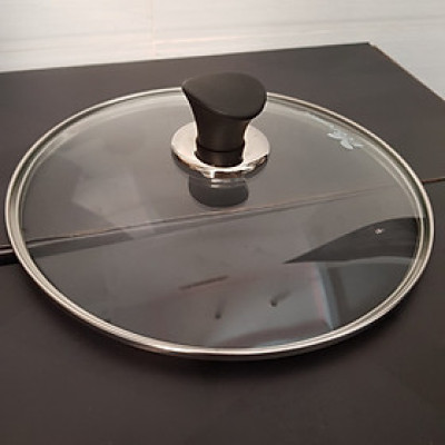 Nắp kính cường lực viền inox dùng cho nồi và chảo Hàn Quốc size 22/ 24cm