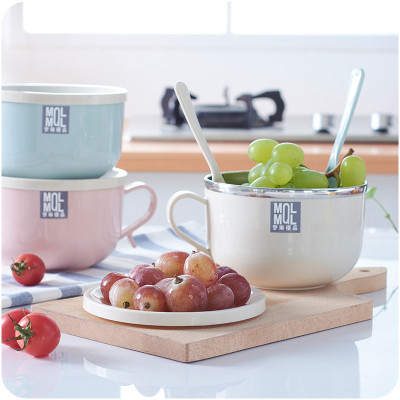 Bát ăn mì lõi inox có nắp đậy hình thú - Hàng chính hãng ( Họa tiết ngẫu nhiên)