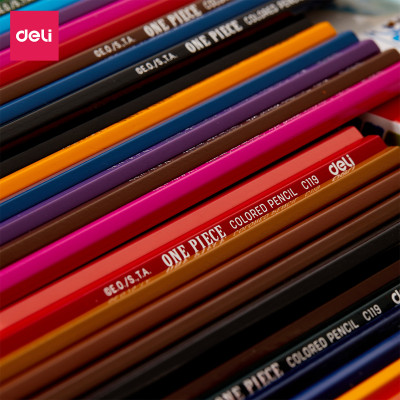 Bút chì màu dạng cốc One piece Deli - Bút chì gỗ khô tự nhiên an toàn vẽ tranh tô màu - 12/24/36/48 màu - CC119