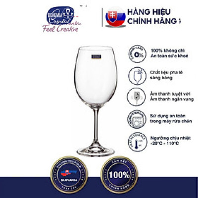 Bộ 6 ly thủy tinh pha lê cường lực uống vang 450 ml