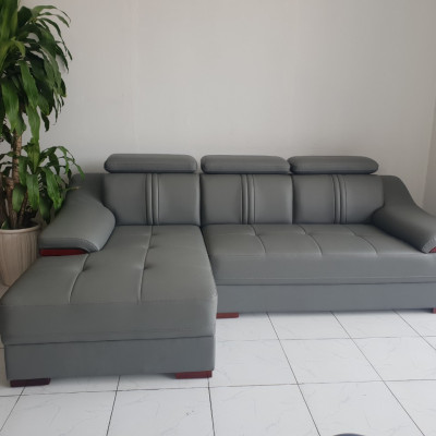 Ghế Sofa Da Hàn Quốc Cao Cấp Góc Chữ L _ An Toàn Người Dùng _ Màu Xám _ Size 2500 x 1600
