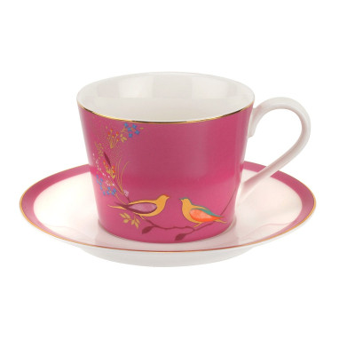 Portmeirion Sara Miller Chelsea set chén đĩa lót màu hồng Nhập khẩu Anh Quốc