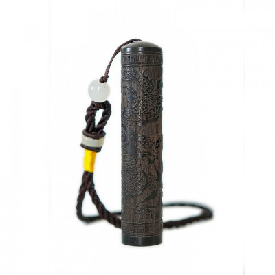 Hộp Quẹt Điện Thổi Chiết Hỏa Từ Kiểu Phim Kiếm Hiệp Độc Đáo Chạm Khắc Tinh Xảo, Bật Lửa Thổi Chiết Hỏa Tử Gỗ Đàn Hương Kèm Cáp Sạc