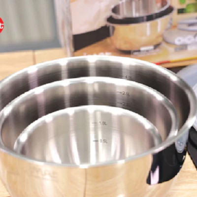 [Chính hãng iMat] Bộ 3 tô trộn chân không iMat đường kính 16cm, 20cm, 24cm. Sản phẩm làm bằng thép không gỉ inox 304, đế bọc Silicone chống trượt, nắp van một chiều hút chân không.