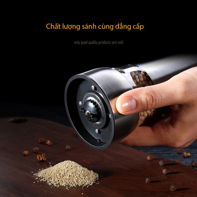 Máy Xay Tiêu Cầm Tay Thủy Tinh - Dụng Cụ Cối Xay Tiêu Nắp Inox Vặn Tay Nhỏ Gọn Tiện Dụng - Hàng Loại 1 - Chính Hãng MINIIN