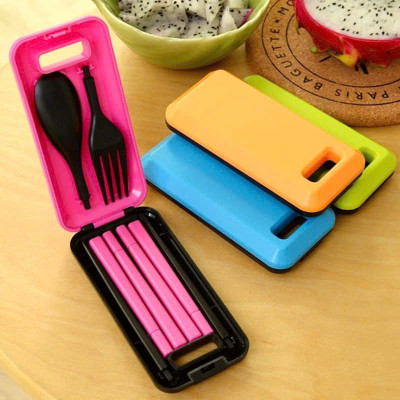 Bộ muỗng đũa nỉa du lịch gấp gọn có hộp bỏ túi tiện lợi