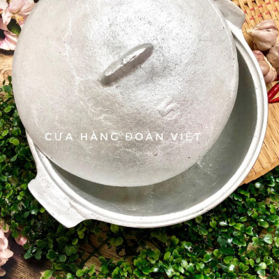 Nồi Gang Đúc Kho Thịt Cá S5 - 25 cm. Đúc thủ công nguyên khối bằng khuôn cát, đậm chất XƯA. Chuyên phục vụ Sp Gia dụng,
