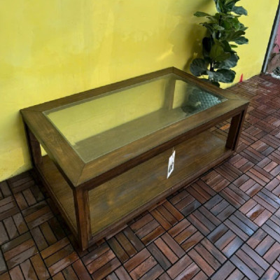 Bàn sofa 2 tầng mặt kính cường lực SM13CT Tundo KT 132 x 76 x 48cm