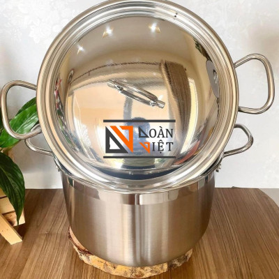 BỘ NỒI XỬNG HẤP 2 TẦNG 32cm 3 ĐÁY sử dụng ĐA NĂNG như nồi soup - Có thể luộc được 2 còn gà, hấp 2kg nếp. Dùng được bếp t