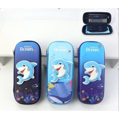 SUN EIGHT - 7804 Hộp đựng bút bé trai, hộp đựng bút cá mập nhiều màu giao ngẫu nhiên (KT 20x10x5cm)