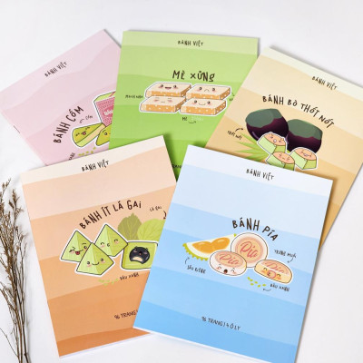 Tập Học Sinh Bánh Việt - Miền Nam - 4 Ô Ly - 96 Trang 80gsm - The Sun 03 - Bánh Ít Lá Gai