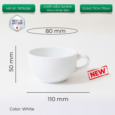 New 2024 Ly sứ Origami Cappuccino Bowl 170ml uống trà cà phê