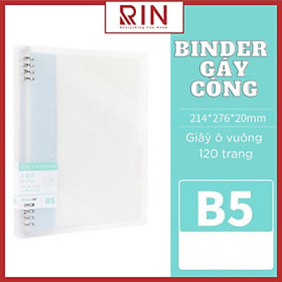 Sổ Tay Ghi Chép Gáy còng  / Binder Gáy Lò Xo ghi chép 120 Trang/ Bìa nhựa sổ tay gáy còng - Có kèm giấy 120 trang