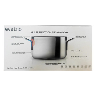 Nồi 3.6L, dòng thép không gỉ. Nhãn Eva Trio Đan Mạch