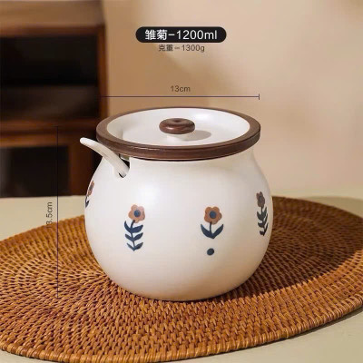 HŨ ( ÂU ) 1200ML BẰNG SỨ ĐỰNG MỠ, THỐ SỨ ĐỰNG GIA VỊ, CÓ NẮP + THÌA, CHỊU NHIỆT CAO, HŨ MUỐI DƯA HỌA TIẾT HOA LÁ XINH - HÀNG CHÍNH HÃNG MINIIN