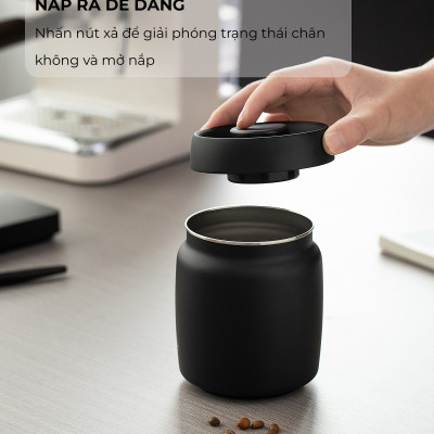 Hũ lọ inox 304 hút chân không bảo quản thực phẩm Cafede Kona