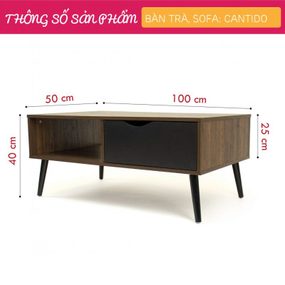Bàn sofa phòng khách kiểu dáng đẹp nhỏ gọn SMLIFE Cantido