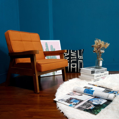 Ghế ngồi đơn trẻ em Juno sofa vải bố nhiều màu 