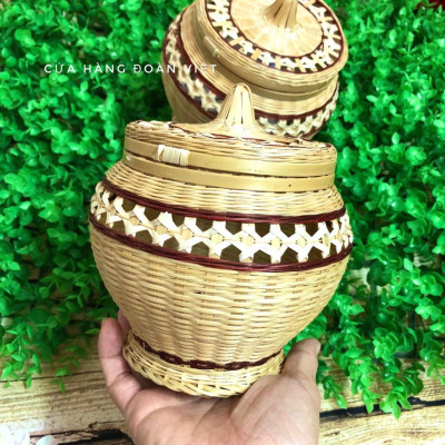 Hộp Tre Xinh - Cơi Tre Bông Có Nắp 10 * 12cm. Chuyên phục vụ Sp Gia dụng, Khuôn làm bánh, Dụng cụ học Sinh, Nhà hàng, Qu