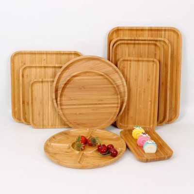  Khay tre tròn, vuông, chữ nhật decor ONGTRE hình chữ nhật đựng đồ ăn, uống trà