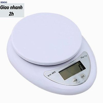 Cân điện tử GDA001 cân nhà bếp 5kg, chia thực phẩm, cân tiểu ly electronic Kitchen tặng kèm 1móc dán trong và pinAAA- Hàng chính hãng