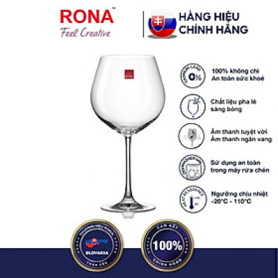 Bộ 2 ly pha lê uống vang Rona 650 ml Slovakia Czech Republic