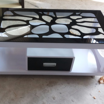 Bàn trà, bàn sofa phòng khách mặt kính cường lực cao cấp hiện đại - BT004