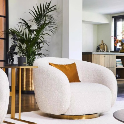 Ghế sofa đơn bọc vải lông cừu chân bọc vải cao cấp Tundo HSDCT-20