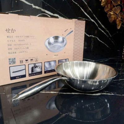 Chảo Inox Seka TriMax SK6050 3 Lớp Nguyên Khối Chống Dính 26 - 28cm Dùng Cho Mọi Loại Bếp