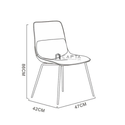 Ghế phòng ăn nệm da simili chân sắt sơn tĩnh điện nhỏ gọn hiện đại Ghế cafe tiếp khách có nệm nhập khẩu LUX31A-P tại HCM