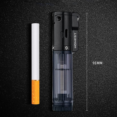 Vỏ Hột Quẹt Bật Lửa Gas Khò Tia HONEST BCZ-497 Thân Nhựa Trong Suốt Độc Đáo Bánh Xe Đánh Lửa Nhẹ