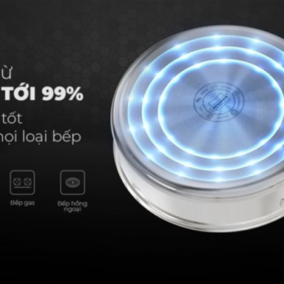 Chảo inox 3 lớp liền đáy chống dính Ultra Titanium Sunhouse STI18-26M - Hàng chính hãng