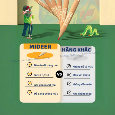 Bút chì màu vẽ tranh cao cấp mideer Vibrant Colored Pencil  24/36/48 màu, Chì vẽ chuyên nghiệp