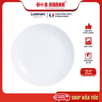 Đĩa Sâu Thủy Tinh Luminarc Diwali Trắng 20cm cường lực, chịu nhiệt - 1 đĩa - N3605