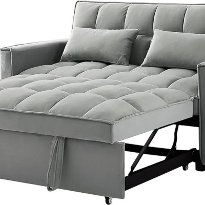 Sofa giường đa năng thông minh, sofa gấp gọn SM27CT Tundo bọc vải, chân kim loại cao cấp