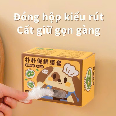 Hộp 100 Túi Màng Bọc Thực Phẩm Thế Hệ Mới Rút Tiện Lợi, Túi Bọc Thực Phẩm PE Siêu Dai Có Nắp Đậy Kín Chống Bụi - HÀNG CHÍNH HÃNG MINIIN