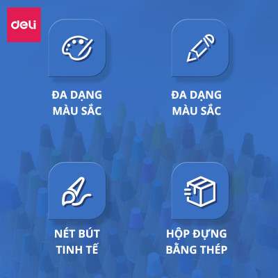 Bút Chì Màu Gốc Dầu Cao Cấp Hộp Thiếc Chuyên Nghiệp Finenolo Deli - Phù Hợp Vẽ Thiết Kế, Phác Họa, Tô Màu Truyện Tranh, Màu Mịn - EC122