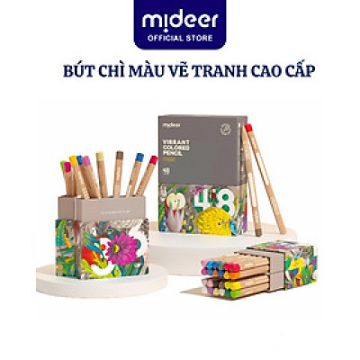 Bút chì màu vẽ tranh cao cấp mideer Vibrant Colored Pencil  24/36/48 màu, Chì vẽ chuyên nghiệp