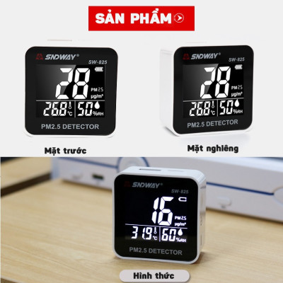 Máy Đo Chất Lượng Không Khí PM2.5, Nhiệt Độ, Độ Ẩm SNDWAY SW-825 - Hàng Nhập Khẩu