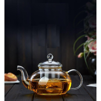 (SẴN) Bộ 1 Ấm trà trơn 600ml và 6 cốc uống trà 2 lớp, thủy tinh chịu nhiệt - Hàng xuất châu Âu