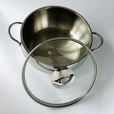 Nồi Inox Korkmaz A1800 - Thân Thấp 24cm - Thổ Nhĩ Kỳ - Hàng Chính Hãng