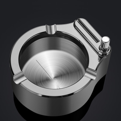 Gạt tàn có quẹt lửa (bật lửa) bằng kim loại 