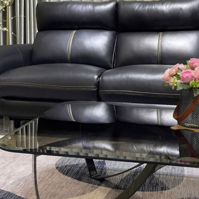 Combo ghế sofa chỉnh điện góc L và ghế đơn 100% da bò Italy Juno sofa màu đen – SFDLCT30 3m3 x 1m7 hàng cao cấp chuẩn da bò nhập khẩu Ý