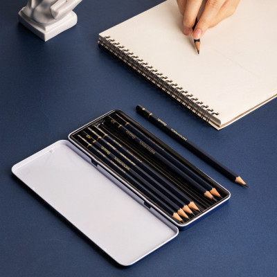 Set 8 Bút Chì Phác Thảo Chuyên Nghiệp Deli - Độ Cứng HB - 14B - Vẽ Tranh Mỹ Thuật Họa Chân Dung Hoạ Sĩ Vẽ Chì, Màu - EC26