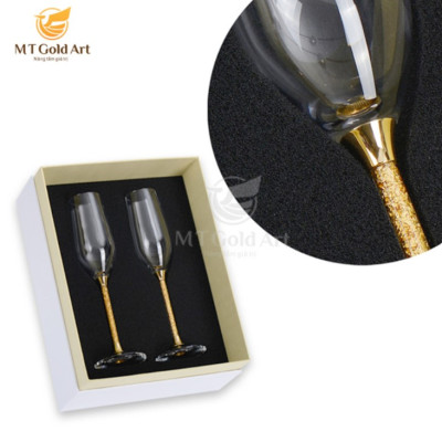 Ly champagne pha lê đúc vàng 220ml (G11) MT Gold Art- Hàng chính hãng, trang trí nhà cửa, quà tặng dành cho sếp, đối tác, khách hàng