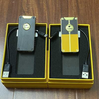 Vỏ Hột Quẹt Bật Lửa Gas  COB-180 Khò 2 Tia Mạnh Mẽ Đánh Điện Bằng Pin Sạc Nhiều Lần - Nhiều Màu