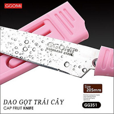 [HÀNG CHÍNH HÃNG] Dao gọt trái cây có nắp bảo vệ GGOMi Hàn Quốc GG351 dài 20.5cm bằng thép không gỉ. Nhiều màu lựa chọn