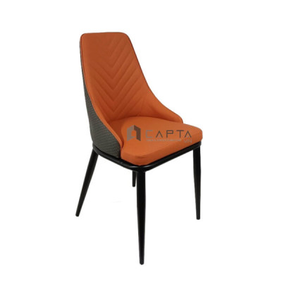 Ghế bàn ăn lưng cao nệm dày chân sắt sơn tĩnh điện đen Ghế cafe nhà hàng bọc PVC sang trọng tại HCM ECO 15A-P